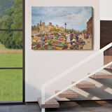 Pariste Ortaçağ Çiçek Pazarı Tablosu-6624