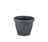 Omnipazar SO-HS03 Plastik Hasır Desenli Dekoratif Saksı 10 Litre No 3