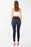 Kadın Koyu Lacivert Süper Skinny Fit Jean Pantolon