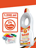 Tekstilmatik Ev Tekstili 3'ü 1 Arada Sıvı Vegan Çamaşır Deterjanı 1200 ml