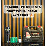 Powerdex Pd-12800 45w 4500 Lümen Profesyonel Zoomlu El Feneri Siyah