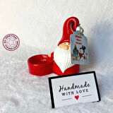 Uretti - Serpil 6713 - El Yapımı Yeni Yıl Noel Baba T - Light Mumluk - 10 / 15 cm