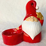 Uretti - Serpil 6713 - El Yapımı Yeni Yıl Noel Baba T - Light Mumluk - 10 / 15 cm