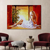 Pencere Önündeki Kadın Tablosu-6633