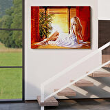 Pencere Önündeki Kadın Tablosu-6633