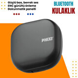 Phixi Force S50 ENC Dokunmatik Panelli Bluetooth Kulaklık - Güçlü Bas, Berrak Ses ve Uzun Pil Ömrü
