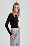 DeFacto Coool Slim Fit Bisiklet Yaka Kazak A2055AX23AUBK27