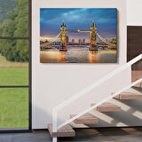 Londra Köprüsü Gece Manzara Tablosu-6638