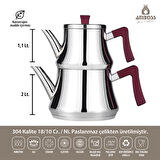 Amboss ruby çaydanlık takımı - paslanmaz çelik çaydanlık 4639