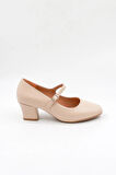 Park Moda Bantlı Kadın Klasik Topuklu Ayakkabı PM280 K542 - Ten