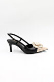 Kriste Bell İthal Gül Toka Kalın Topuklu Ayakkabı KB4003 Siyah