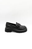 Venüs Kadın Hakiki Deri Toka Detaylı Loafer Günlük Ayakkabı VN11530Y Siyah