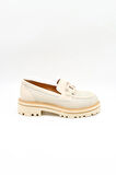 Venüs Kadın Hakiki Deri Toka Detaylı Loafer Günlük Ayakkabı VN11530Y Bej