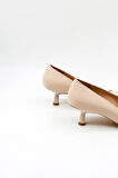 Park Moda Tokalı Stiletto Kadın Ayakkabı PM439 Bej Nubuk