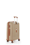 Mçs V305 Ultra Hafif Plastik Materyal Polipropilen Orta Boy Valiz - Şampanya Kahve