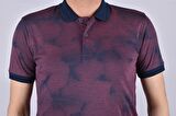 3511 ÇİZGİ KISA KOL T-SHIRT/BORDO MELANJ/L