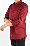 TWIN 400 PAMUK GABARDİN SPOR GÖMLEK/BORDO/S