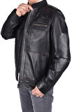 MCN 4633  HAKİKİ DERİ MONT /SİYAH/XXL