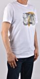 RYM-3770 BASKILI BİSİKLET YAKA  TİŞÖRT /BEYAZ/2XL
