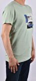 RYM-3910 BASKILI BİSİKLET YAKA TİŞÖRT /SU YEŞİLİ/XL