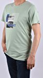 RYM-3910 BASKILI BİSİKLET YAKA TİŞÖRT /SU YEŞİLİ/XL