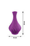Pembe Spiral Tasarımlı Dekoratif Vazo