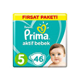 Prima Bebek Bezi Aktif Bebek 5 Numara Junior Fırsat Paketi 46 Adet