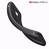 Microsonic Samsung Galaxy J7 Pro Kılıf Deri Dokulu Silikon Lacivert