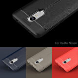 Microsonic Xiaomi Redmi Note 4X Kılıf Deri Dokulu Silikon Lacivert