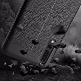 Microsonic Huawei P20 Pro Kılıf Deri Dokulu Silikon Lacivert