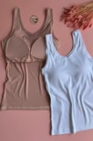 Modal Kumaş 4'lü | V Yaka - Çağla, Siyah, Pudra Ve Beyaz - Pedli Ribana Kadın T-shirt-Atlet 66E53
