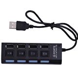 4 PORT USB 2.0 HUB ÇOGALTICI ÇOKLAYICI SWITCH ISIKLI ANAHTARLI