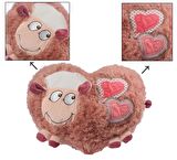 İthal Kalp Formunda, Aplikeli Peluş KUZU El ısıtma Yastığı