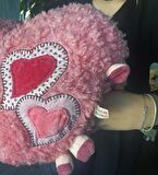 İthal Kalp Formunda, Aplikeli Peluş KUZU El ısıtma Yastığı