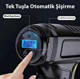 DİJİTAL ŞARJLI KABLOSUZ TAŞINABİLİR LASTİK HAVA POMPASI KOMPRESÖRÜ 120PSİ IŞIKLI 