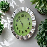 Fosforlu 3D Kabartma Rakam Karanlıkta Parlayan Duvar Saati Kromaj Gümüş Renk