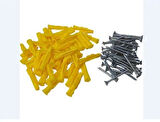 8 mm Roket Dübeli 5x50 mm Vidası  Dübel Vida Seti 100 Adet