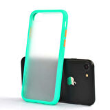 iPhone SE 2022 Kılıf Mat Yüzey Renkli Kenar Silikon