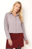 Kadın Bej Oversize Uzun Basic Gömlek ARM-22Y001118