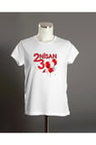 23 Nisan Çocuk Bayramı Kırmızı Balonlar  Tasarım Yetişkin Unisex Beyaz T-shirt