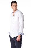 Erkek Regular Fit %100 Keten Cep Detaylı Gömlek
