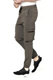 Erkek Paraşüt Kumaş Kargo Cepli Paçası Lastikli Spor Jogger Pantolon