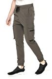 Erkek Paraşüt Kumaş Kargo Cepli Paçası Lastikli Spor Jogger Pantolon