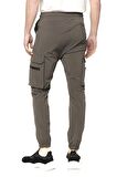 Erkek Paraşüt Kumaş Kargo Cepli Paçası Lastikli Spor Jogger Pantolon