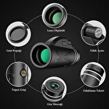 TechTic 80x Dürbün Ultra Zoom Tek Göz Monoküler Teleskop Telefon Tutucu Tripot