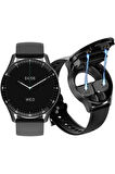 Gt5 Buds Bluetooth Kulaklıklı 2si 1 Arada Gps//siri Destekli Deri Kordonlu Watch Buds Akıllı Saat