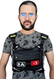 Motorcu Göğüs Çantası Reflektörlü Su Geçirmez Kan Grubu A+pozitif