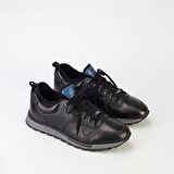 Cabani Hakiki Deri Siyah Bağcıklı Erkek Spor Ayakkabı