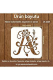 Kaligrafi harf şablonları 26 Parça 10x10cm-Çiçek Harf Şablonu, Boyama sticker