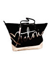 VS Siyah Gold Kanvas Tote Seyahat Çantası